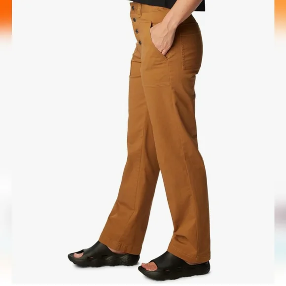 COLUMBIA “Holly Hideaway” Cotton Pants/Camel Brown/Straight Leg size 6 - Picture 3 of 12
